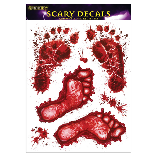 Halloween Scary Festive Blood Decal Stickers Bloody Prints Window Stickers