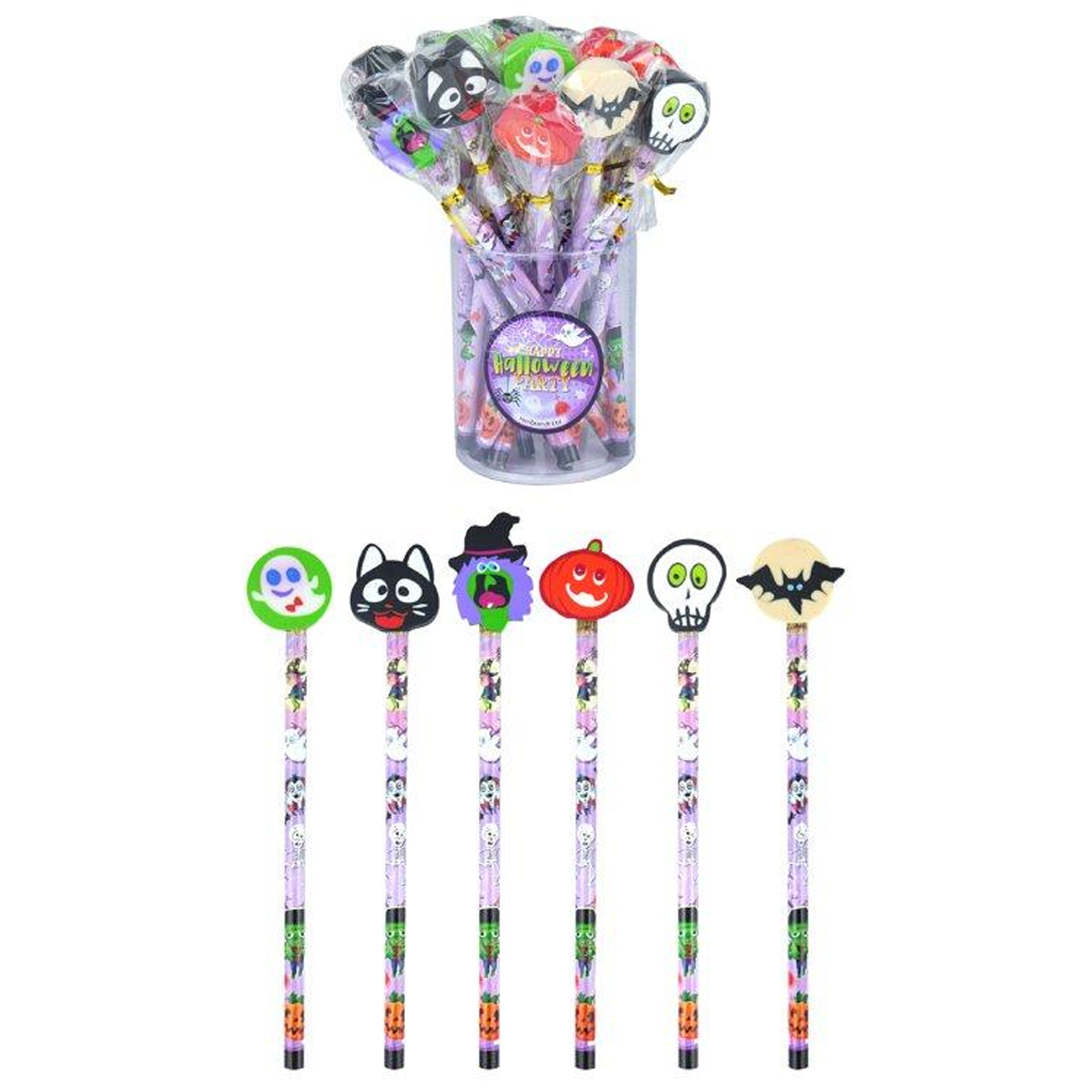 Halloween Themed Eraser Rubber Topped Pencil Assorted Designs