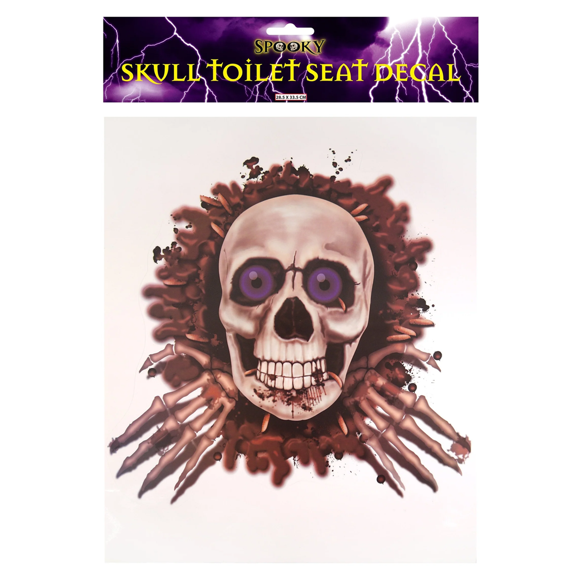 Halloween Toilet Seat Scary Skull Decal Festive Fun