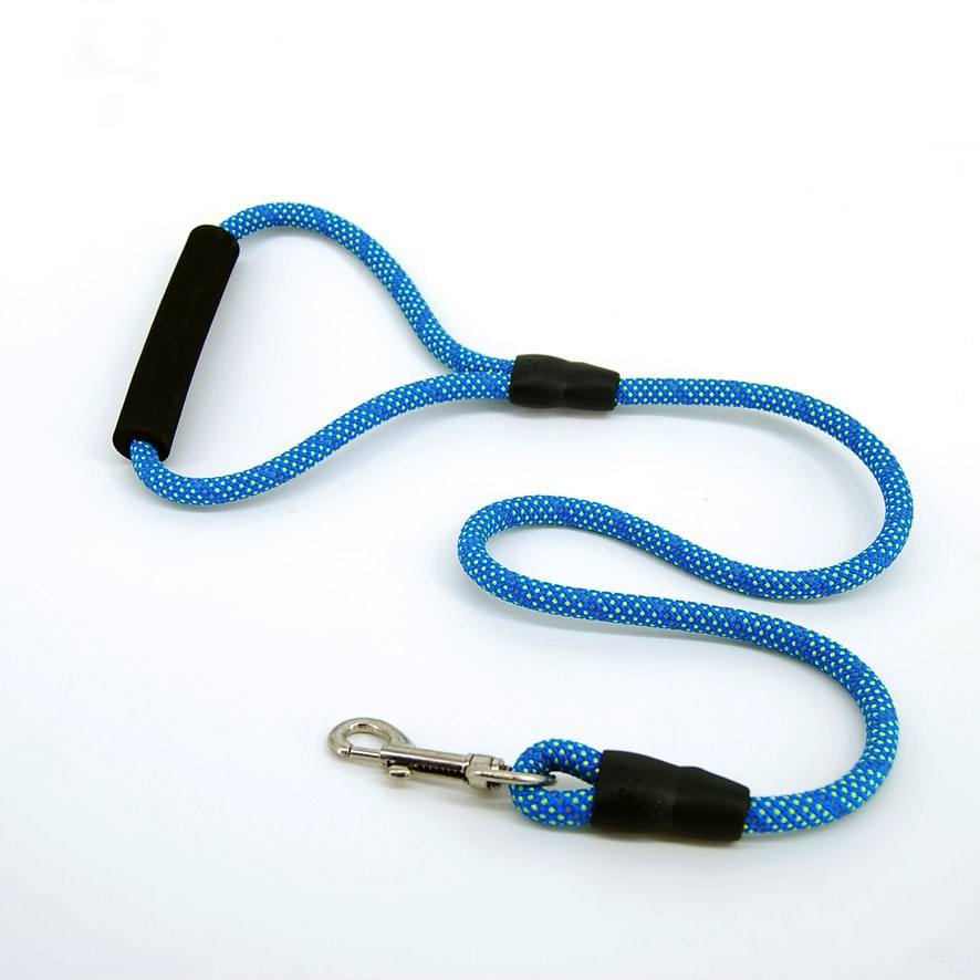 Dog Leash Rope Foam Grip With Adjustable Harness Assorted Colours 6718
