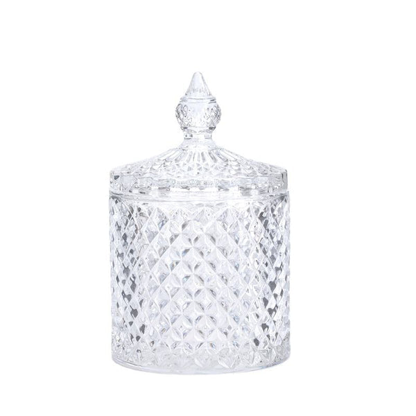 Crystal Glass Jar Sweets Sugar Glassware 10 X 8.5 Cm