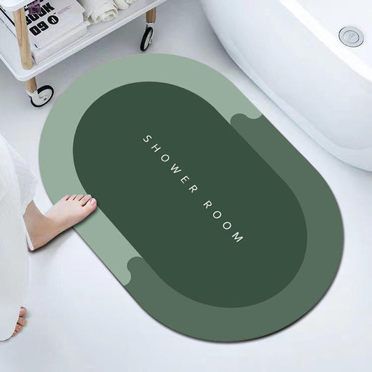 Bathroom Absorbent Bath Mat Long Oval 59cm Assorted Designs and Colours 6733