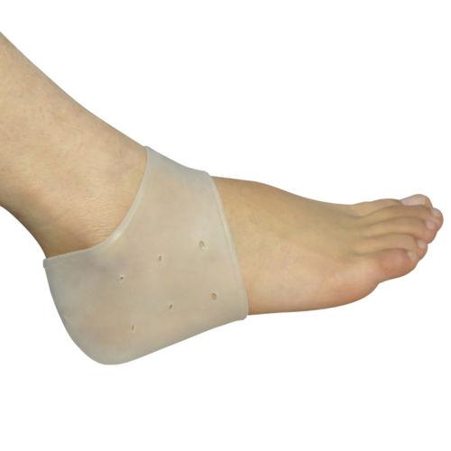 Pair Of Silicone Gel Heel Protector Plantar Fasciitis Pain Relief Cushion Unise x