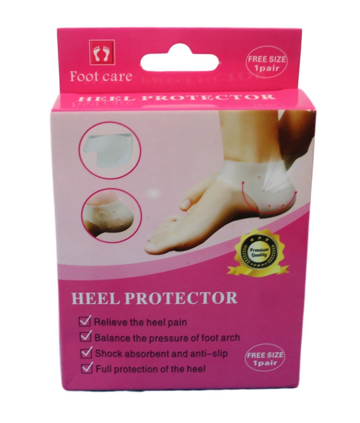 Pair Of Silicone Gel Heel Protector Plantar Fasciitis Pain Relief Cushion Unise x