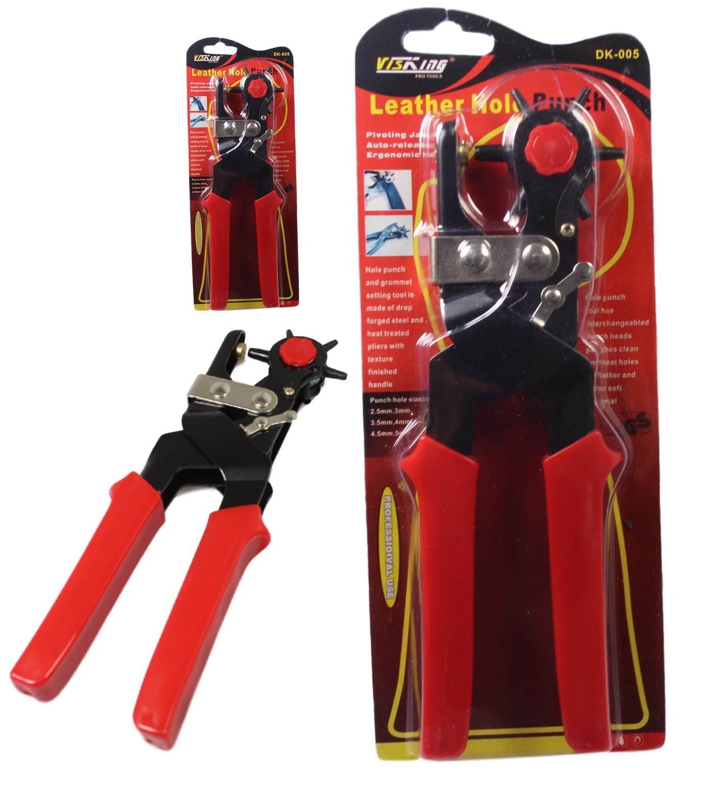 New Revolving Leather Hole Punch Plier Puncher Leather Belt Cut 2.5/3/4/4.5/5mm 5214 A