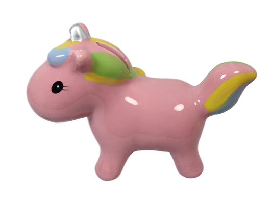 Ceramic Unicorn Money Piggy Bank 13 x 10cm Assorted Colours 5594
