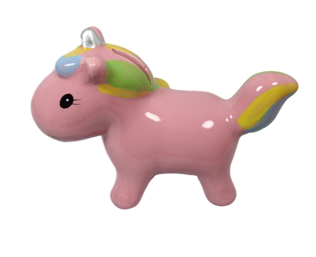 Ceramic Unicorn Money Piggy Bank Assorted Colours