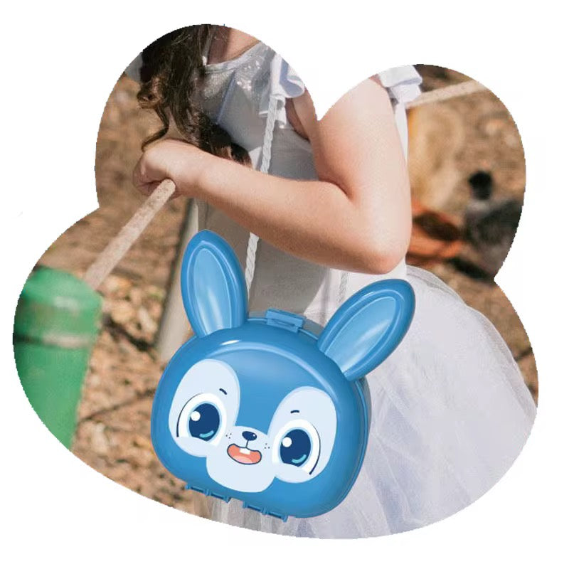 Bunny Rabbit Carry Case Travel Doctor Bag Doctors 21 Piece Play Set with Shoulder Strap - Blue - Easter Toys & Gift