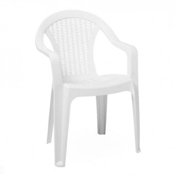 Mega White Garden Outdoor Chair Plastic 56 x 42 x 78 cm CT010