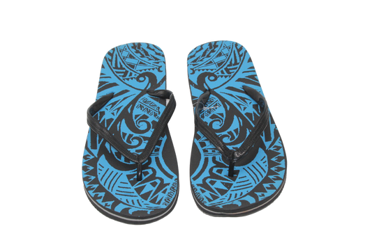 Blue Black Plam Tree Theme Beach Pool Flip Flops