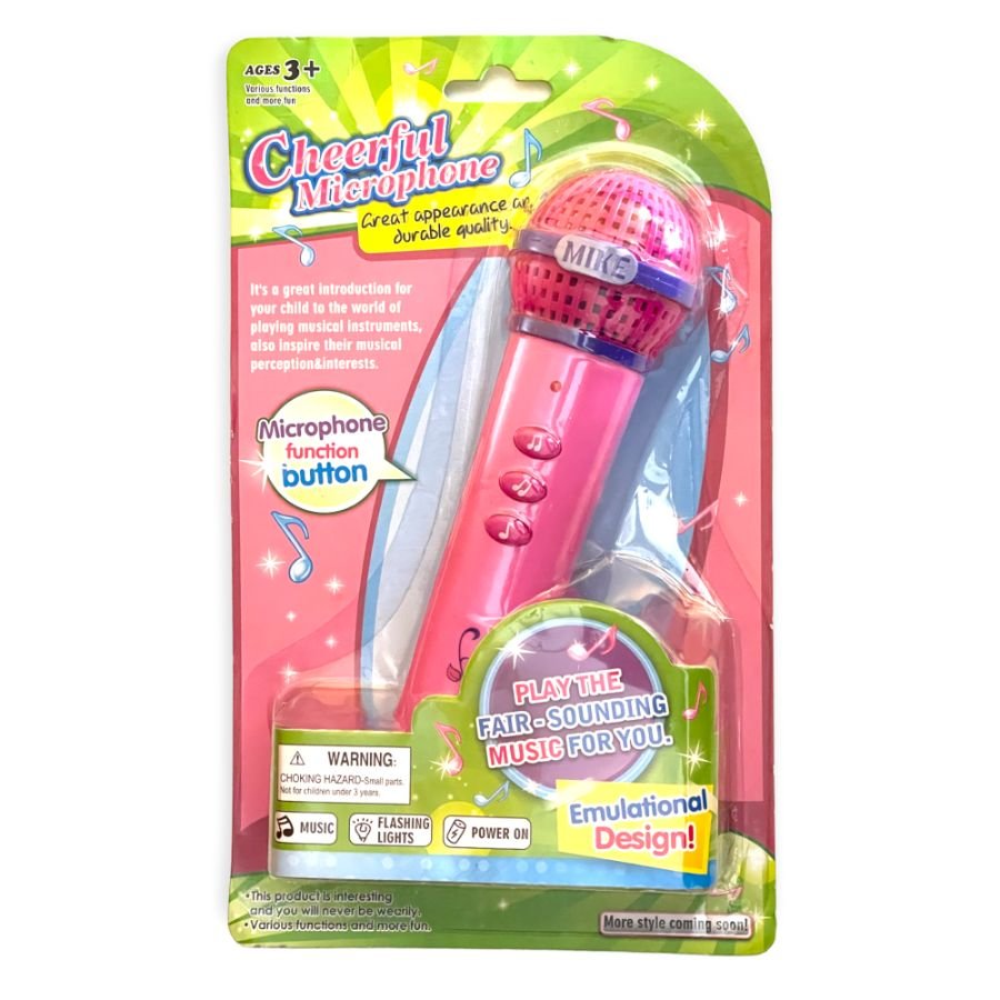 Cheerful Toy Microphone with Speaker & Flashing Lights