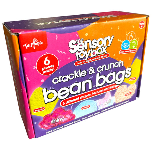 Sensory Toy Box Crackle & Crunch Bean Bags – 6 Piece Tactile Sensory Toy Set for Sight, Sound & Touch - Girls Style