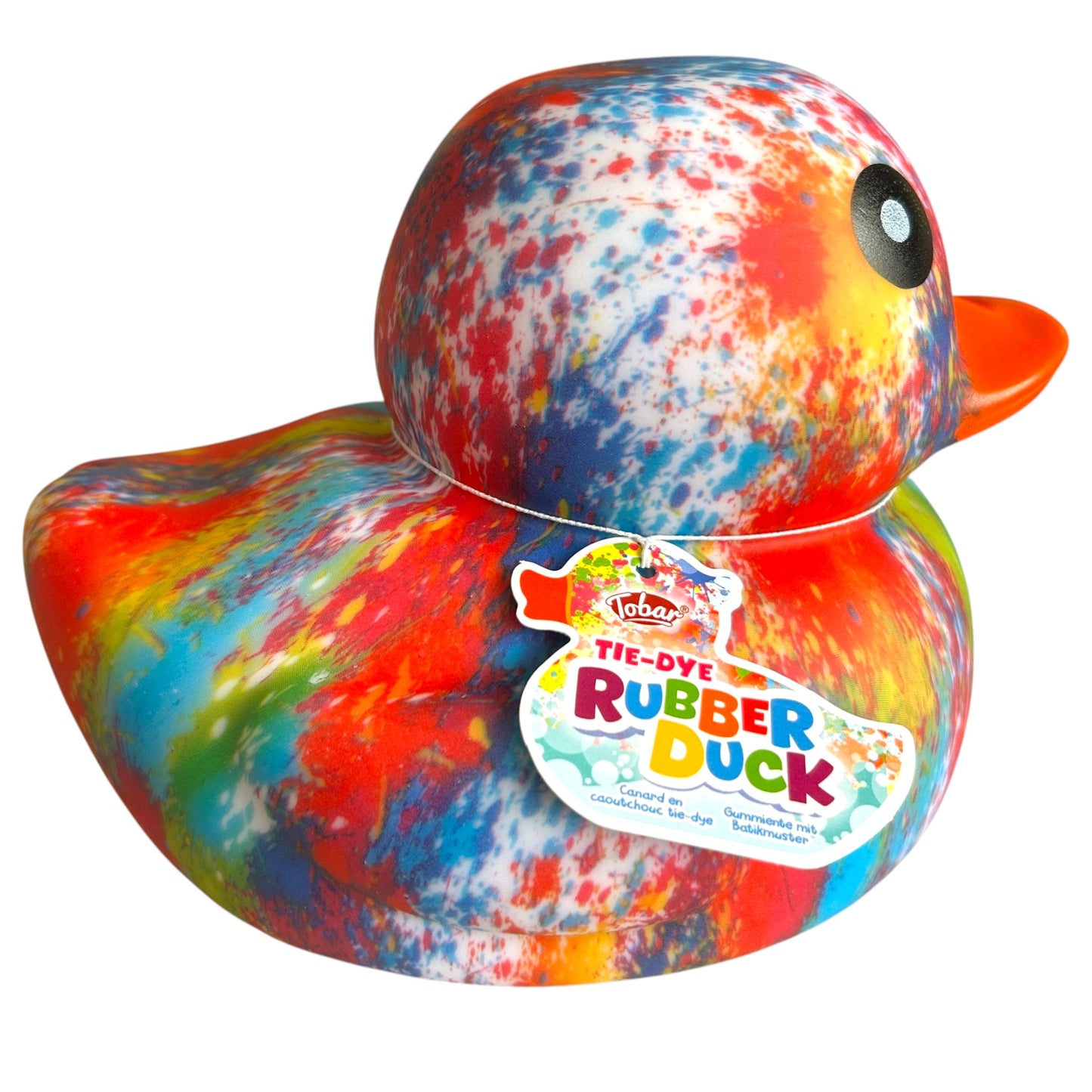 XL Tie Dye Rainbow Rubber Duck Toy