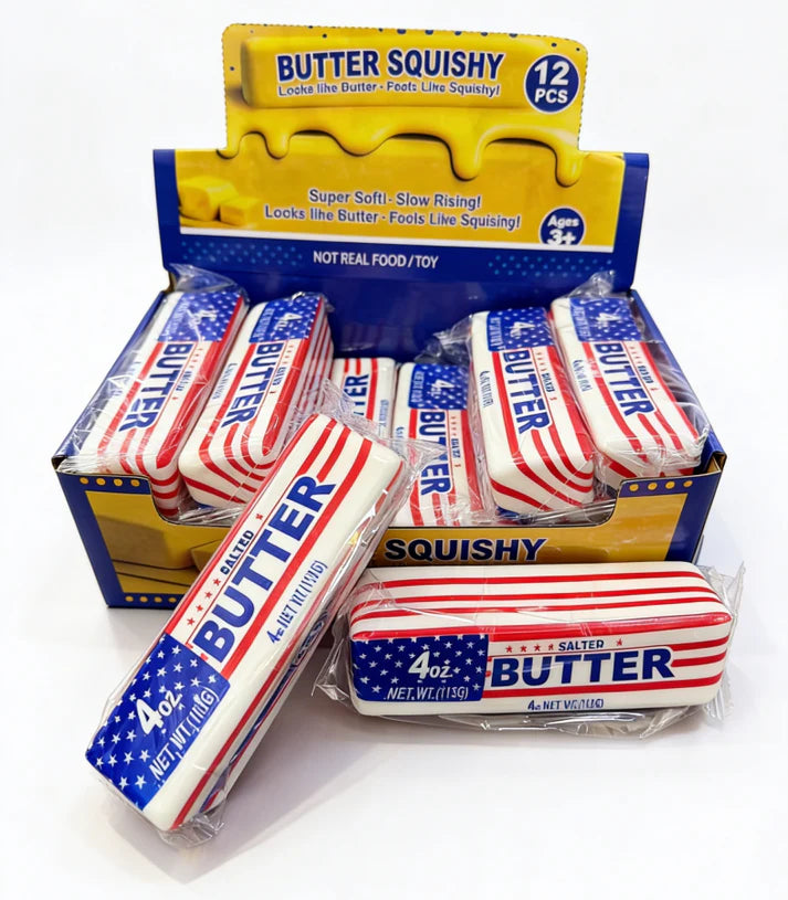 LIMITED EDITION USA American Squisy Butter 15cm Sensory Squish Toy