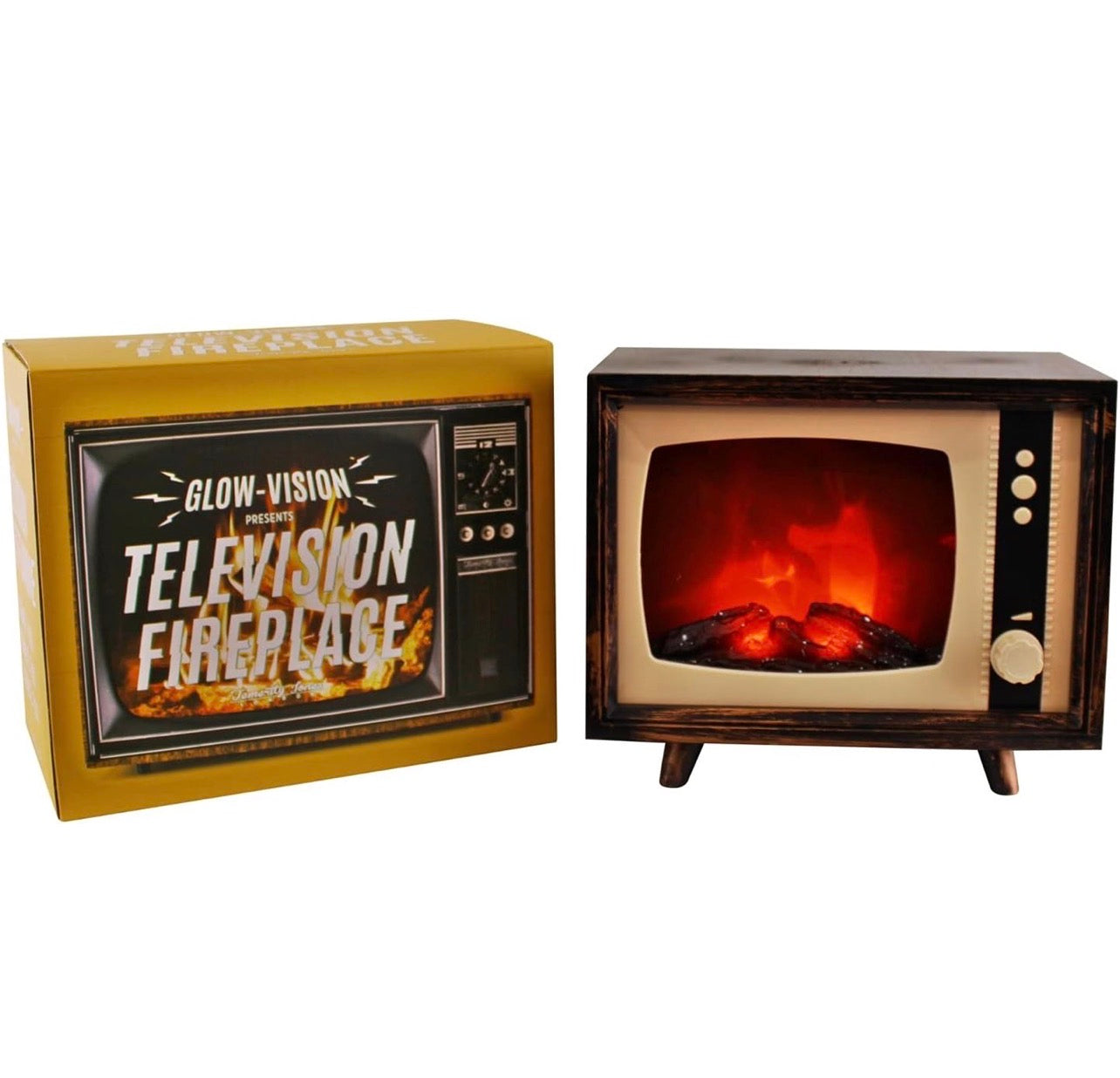 Retro TV  Fireplace Decorative Compact Television with LED Flames