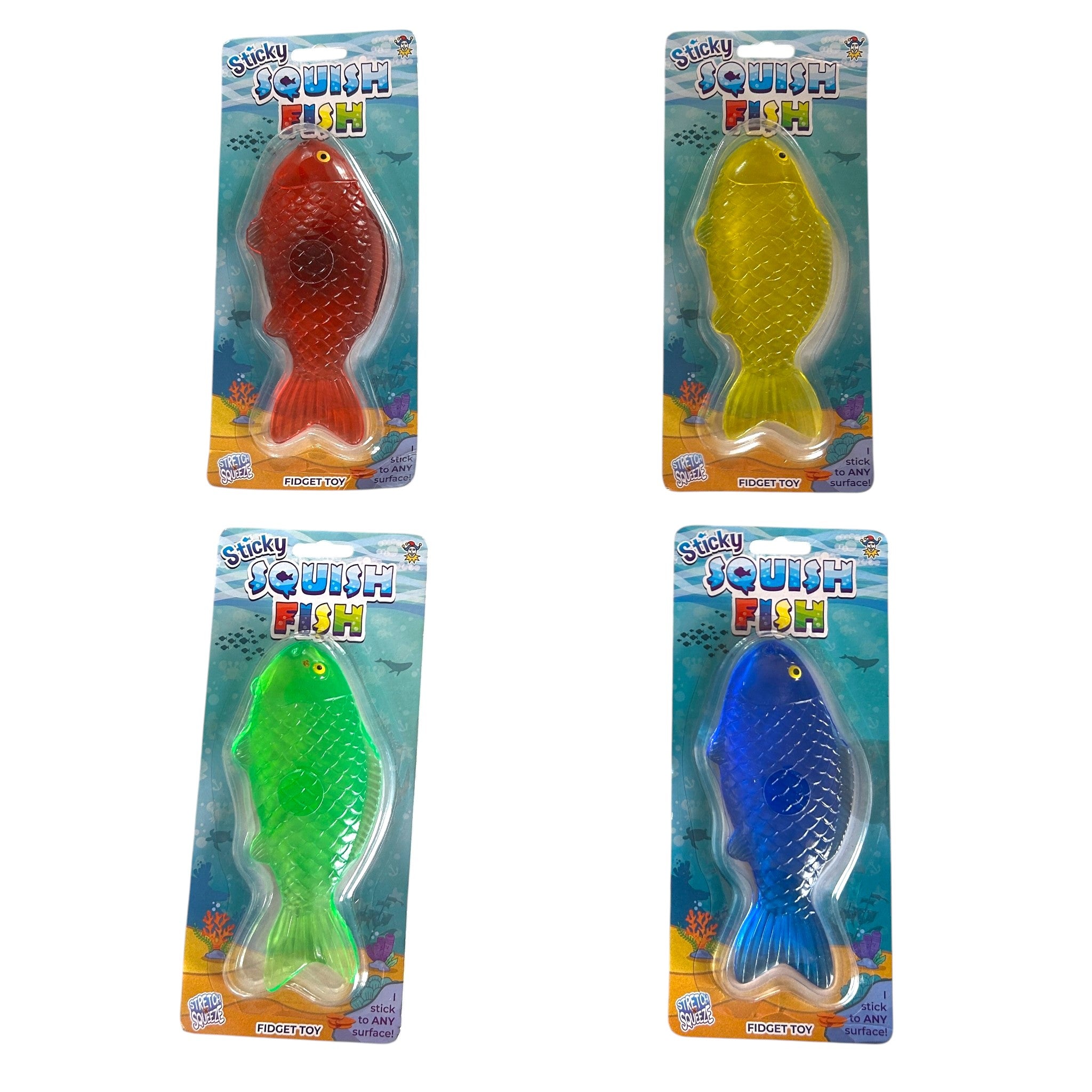 Sticky Squish Fish Fidget Sensory Squishy Toy - 4 Colours – Bonkers ...