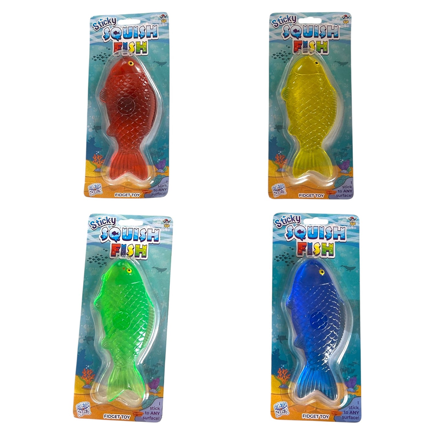 Sticky Squish Fish Fidget Sensory Squishy Toy - 4 Colours