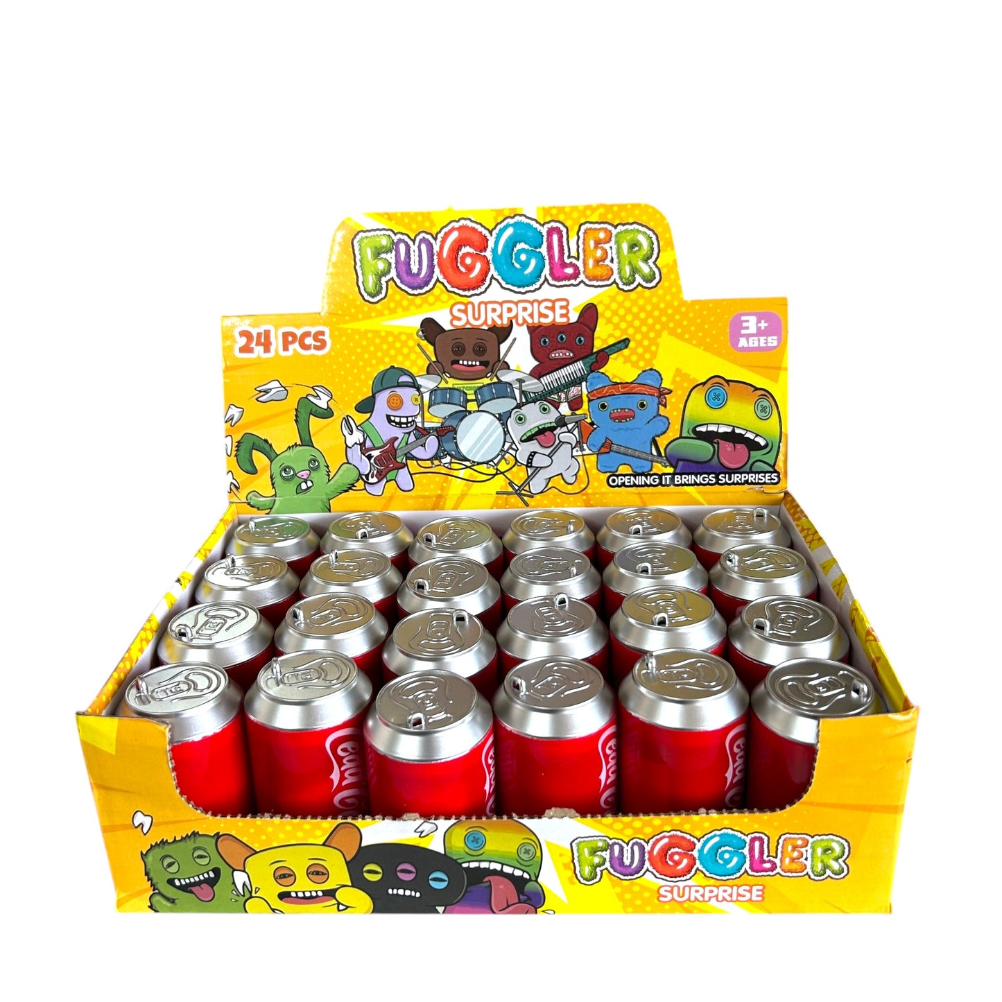 Ugly Monster Style Soda Pop Can Collectible Keychain Pendant with Stickers - Random Various Styles