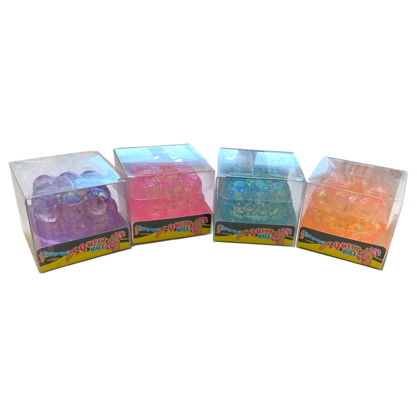 Glitter Bubble Sugar Squishy Cube - Assorted Colours