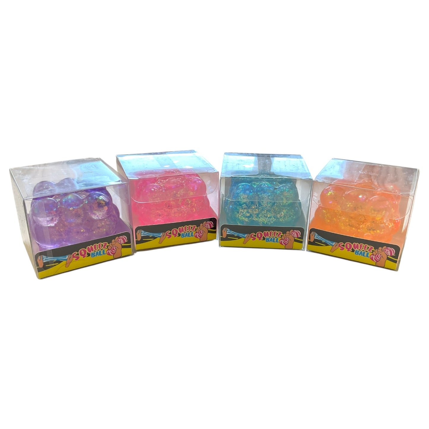Glitter Bubble Sugar Squishy Cube - Assorted Colours