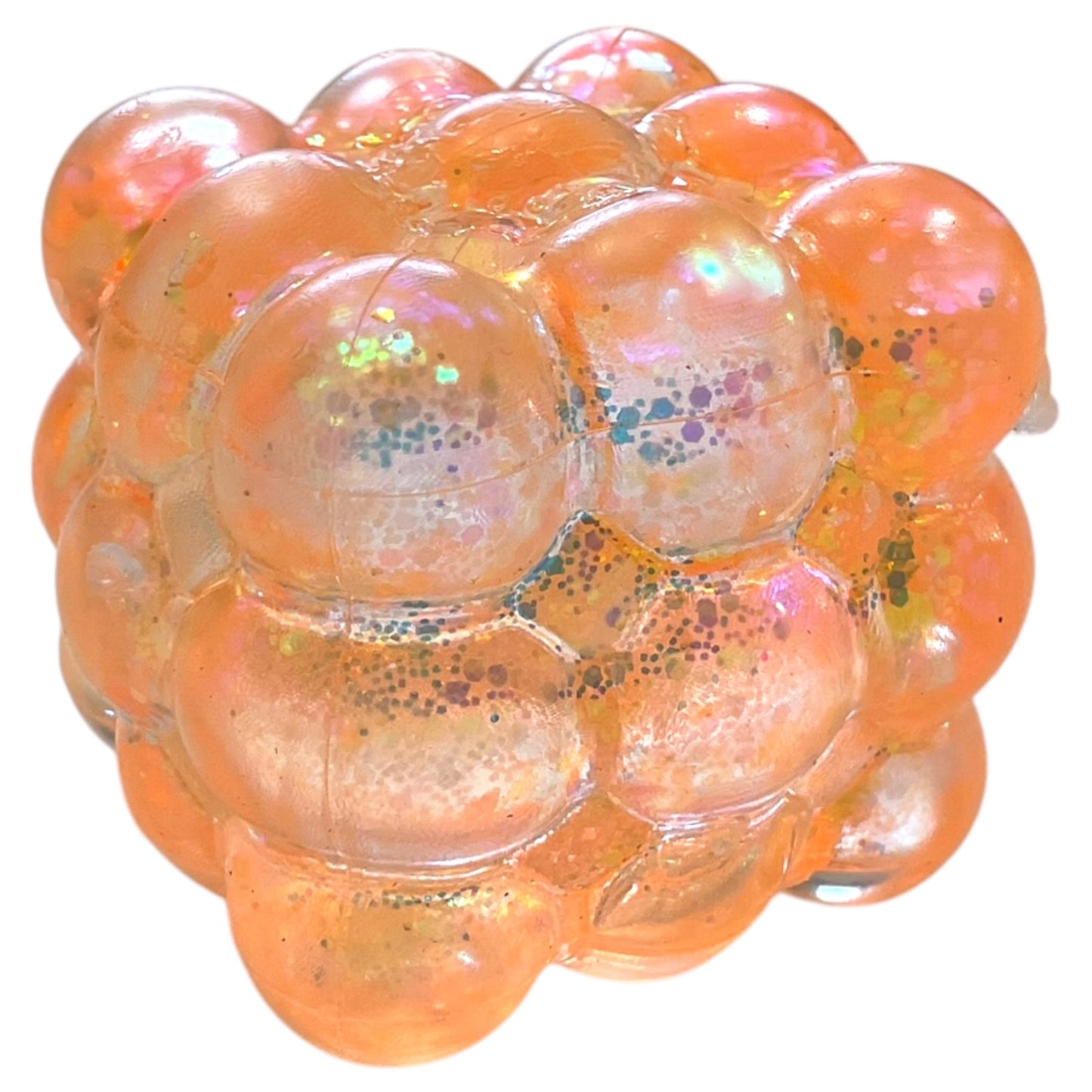 Glitter Bubble Sugar Squishy Cube - Assorted Colours