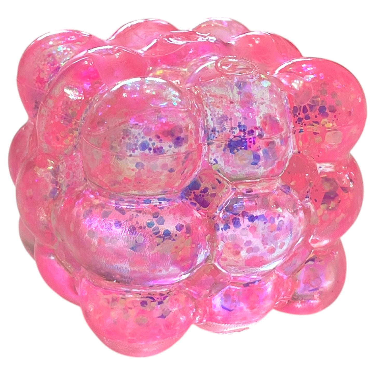 Glitter Bubble Sugar Squishy Cube - Assorted Colours