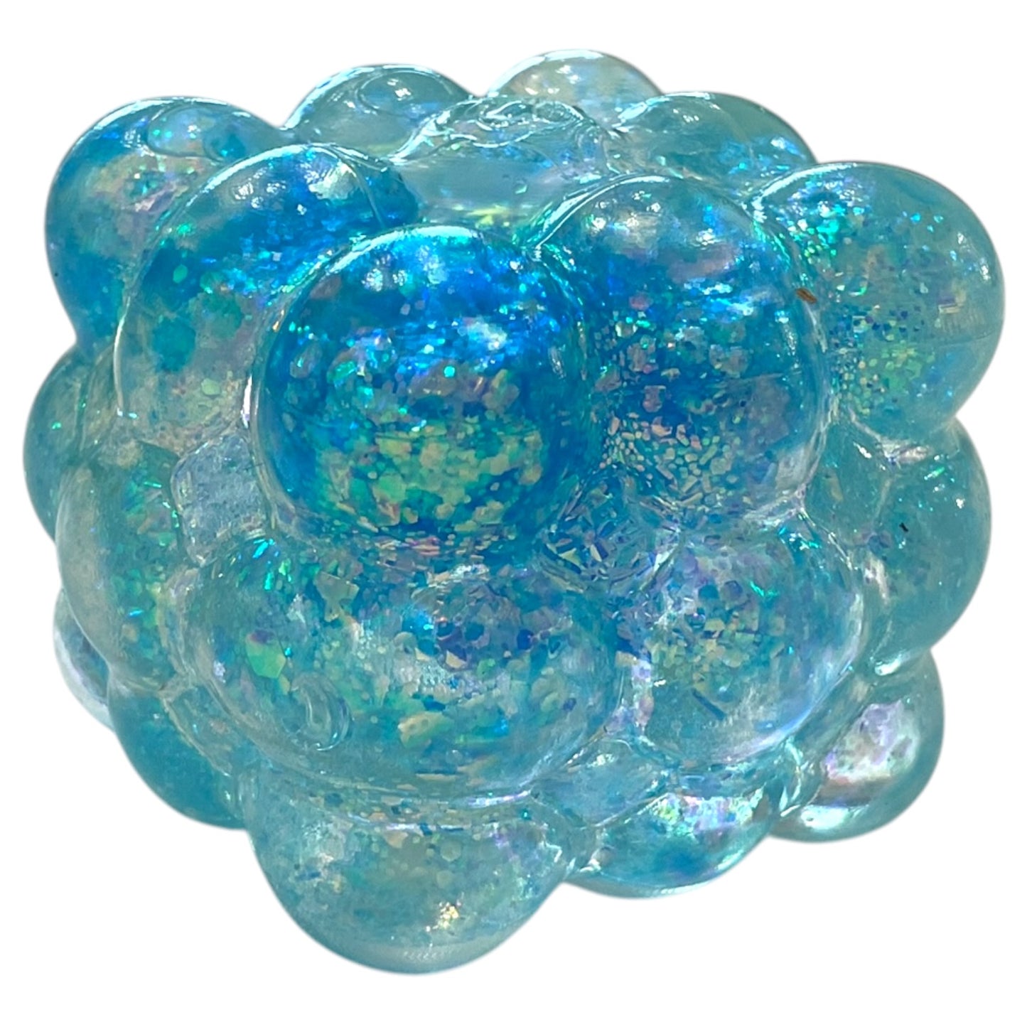 Glitter Bubble Sugar Squishy Cube - Assorted Colours