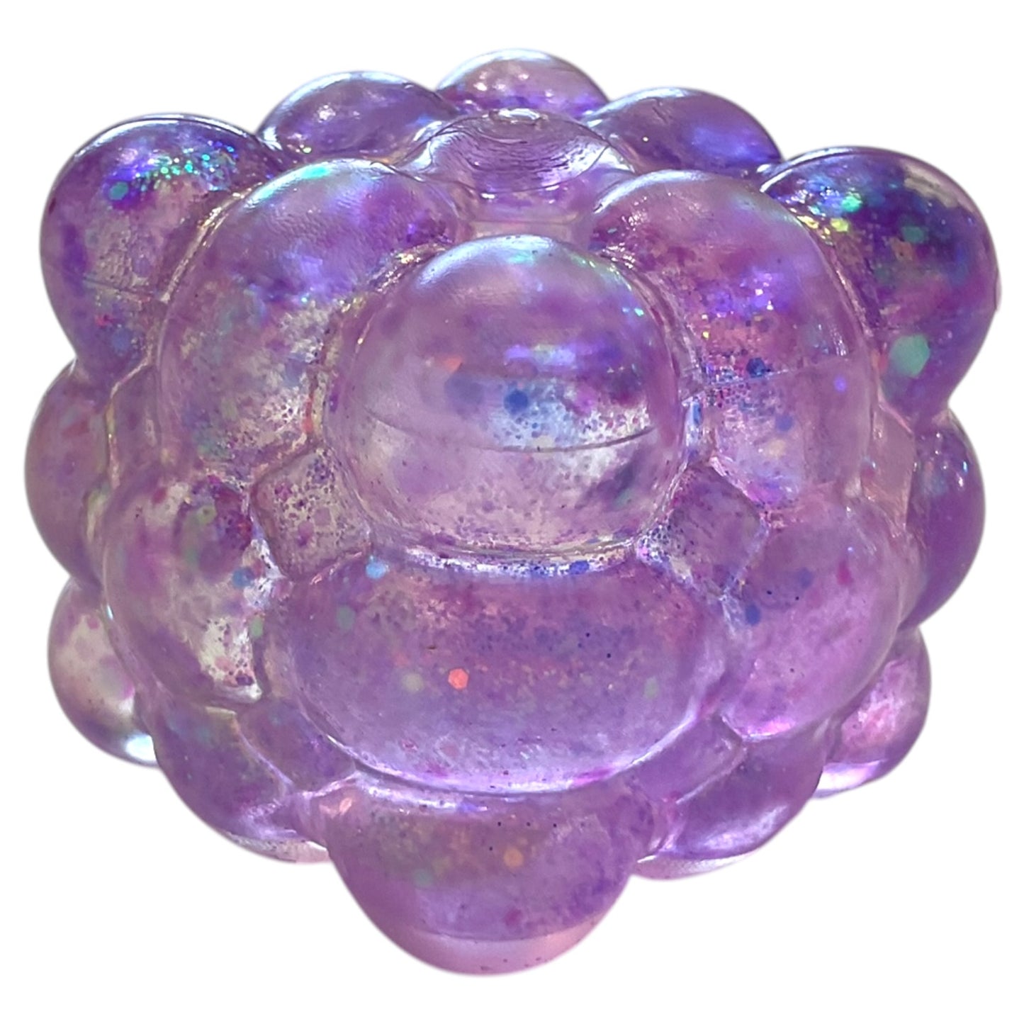 Glitter Bubble Sugar Squishy Cube - Assorted Colours