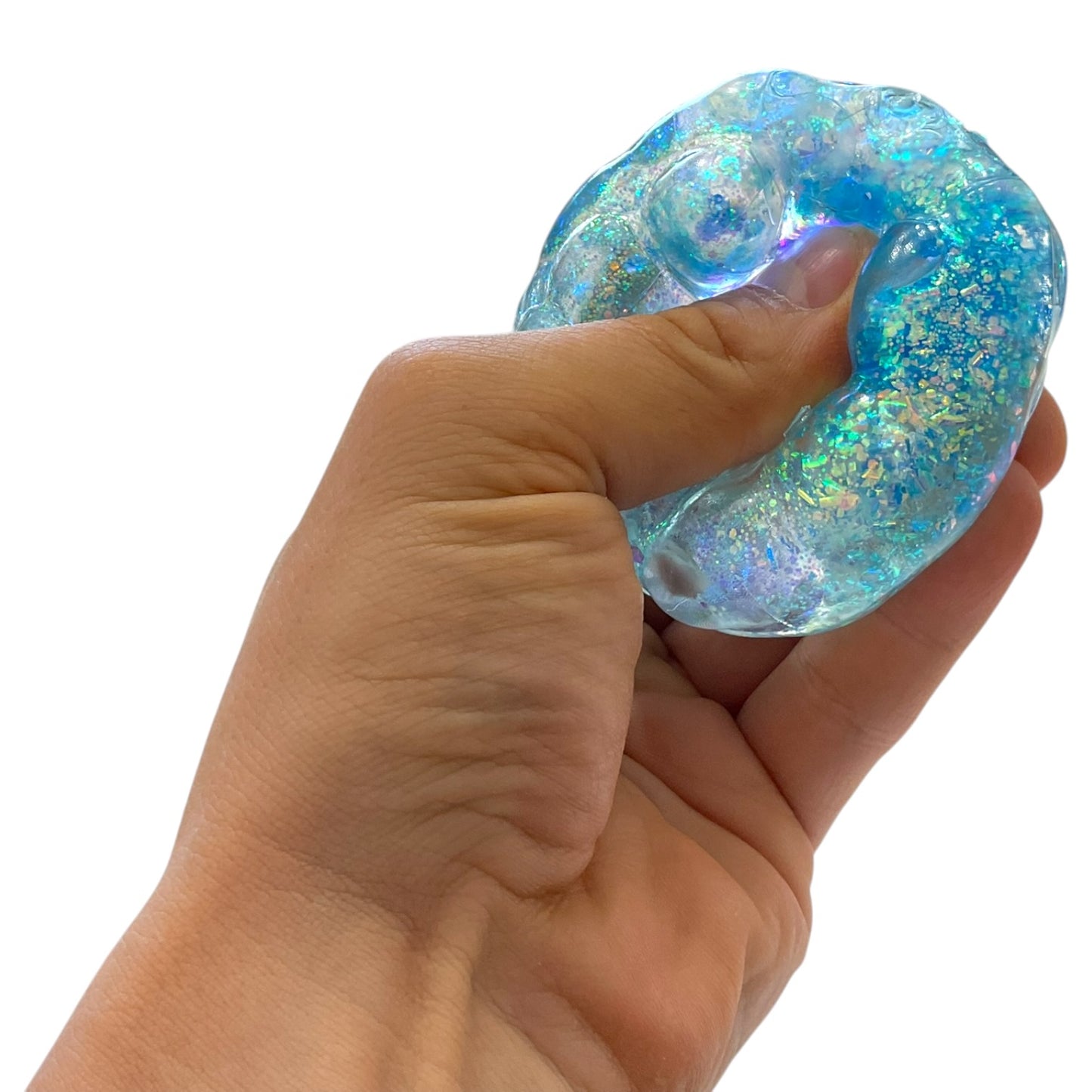 Glitter Bubble Sugar Squishy Cube - Assorted Colours