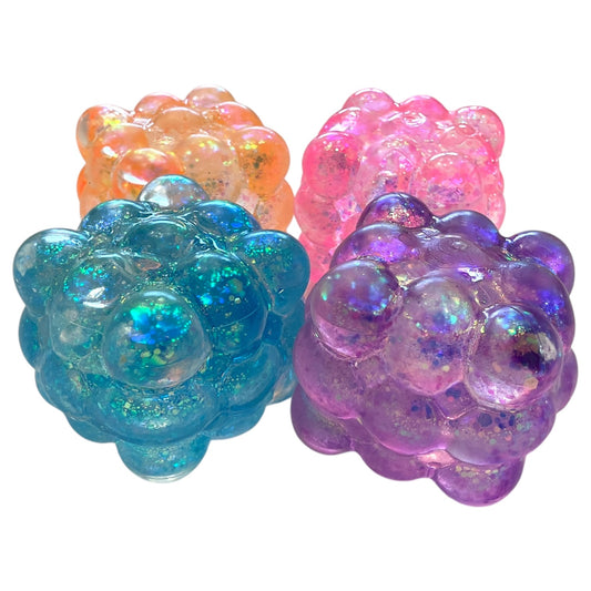 Glitter Bubble Sugar Squishy Cube - Assorted Colours