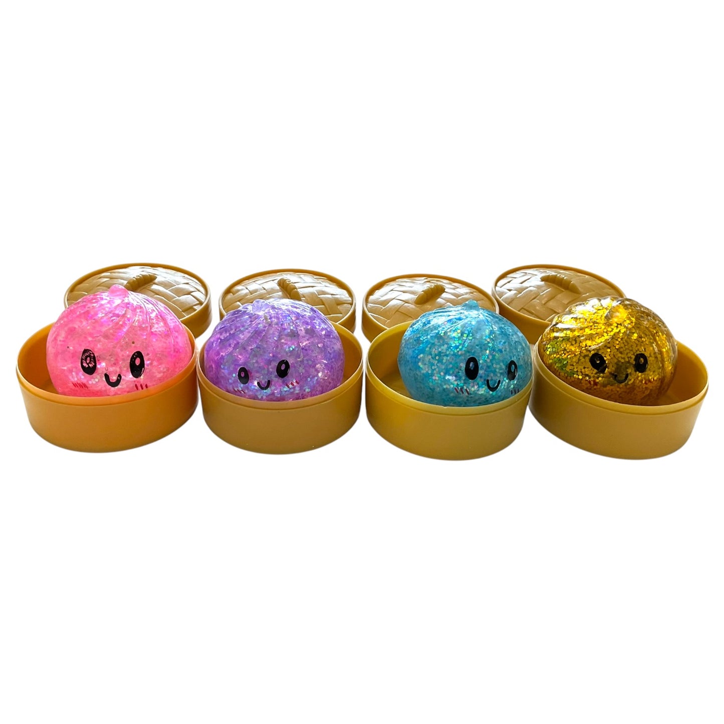 Mini Squishy Glitter Dumpling Squish Toy Orbz Inside- Assorted Colour