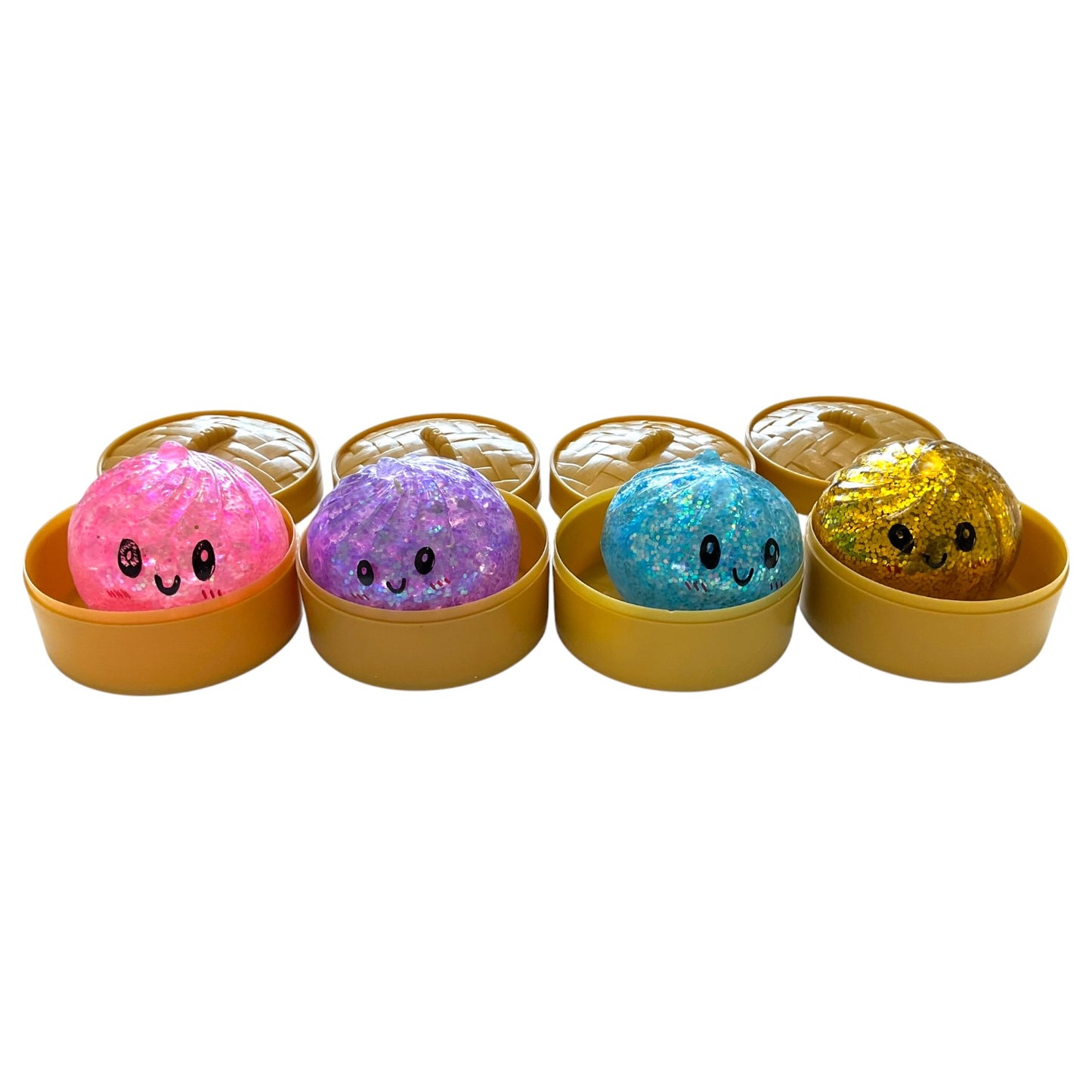 Mini Squishy Glitter Dumpling Squish Toy Orbz Inside- Assorted Colour