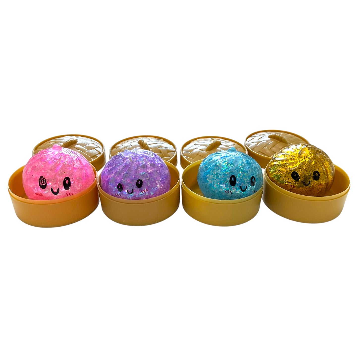 Mini Squishy Glitter Dumpling Squish Toy Orbz Inside- Assorted Colour