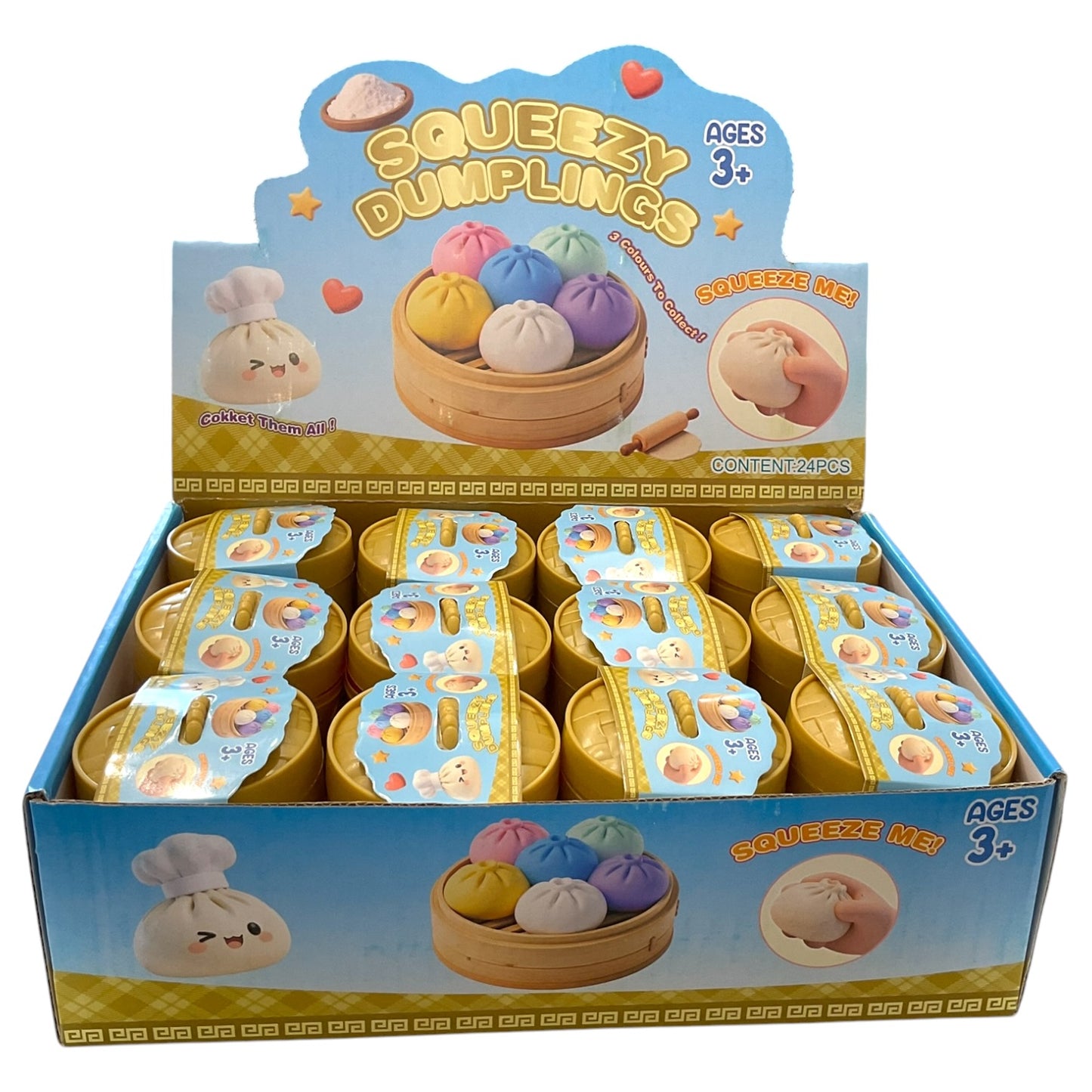 Mini Squishy Glitter Dumpling Squish Toy Orbz Inside- Assorted Colour