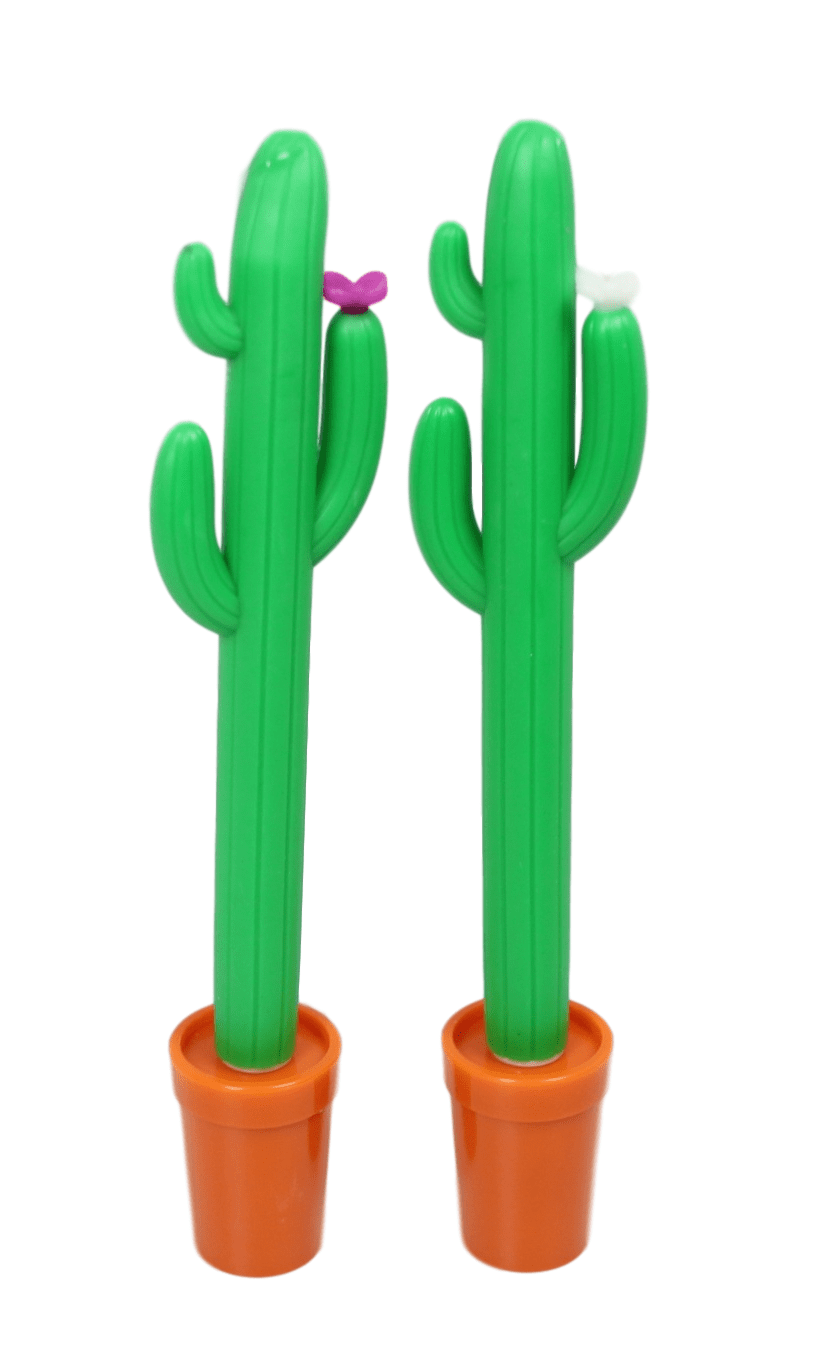 Childrens Pack Of 2 Fun Cactus Pens Writing Stationery