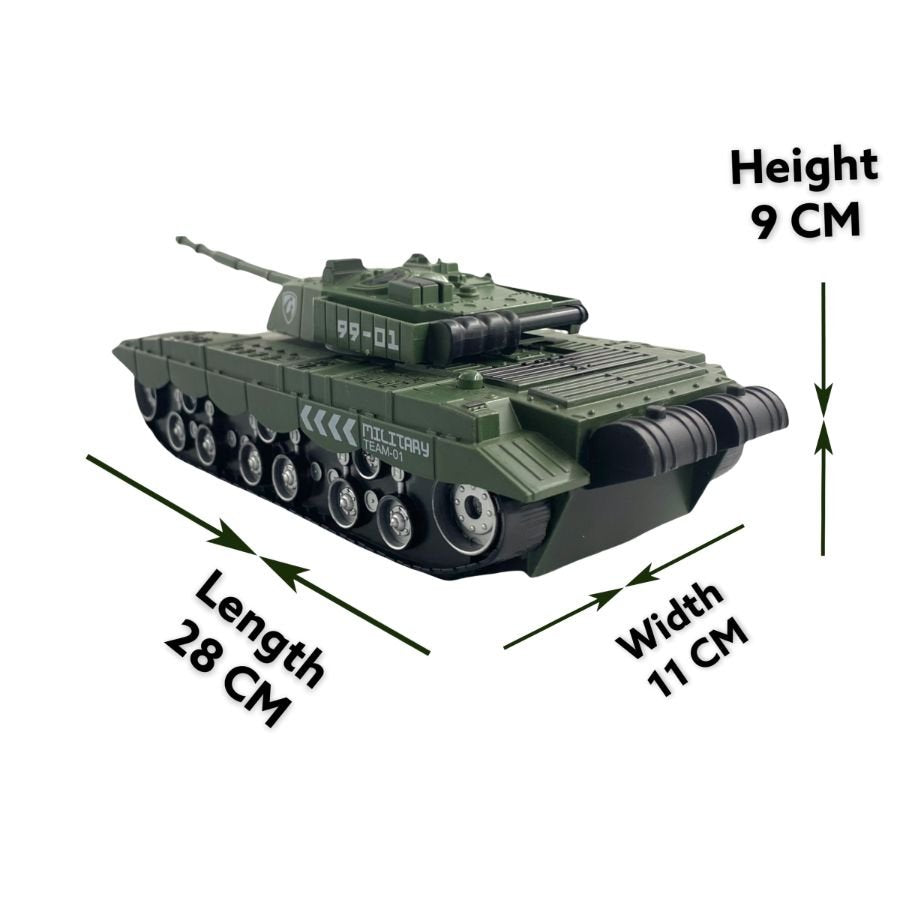 Remote Control Military Tank Toy 1:32 With Battery Operated Light & Sound Kids Toy