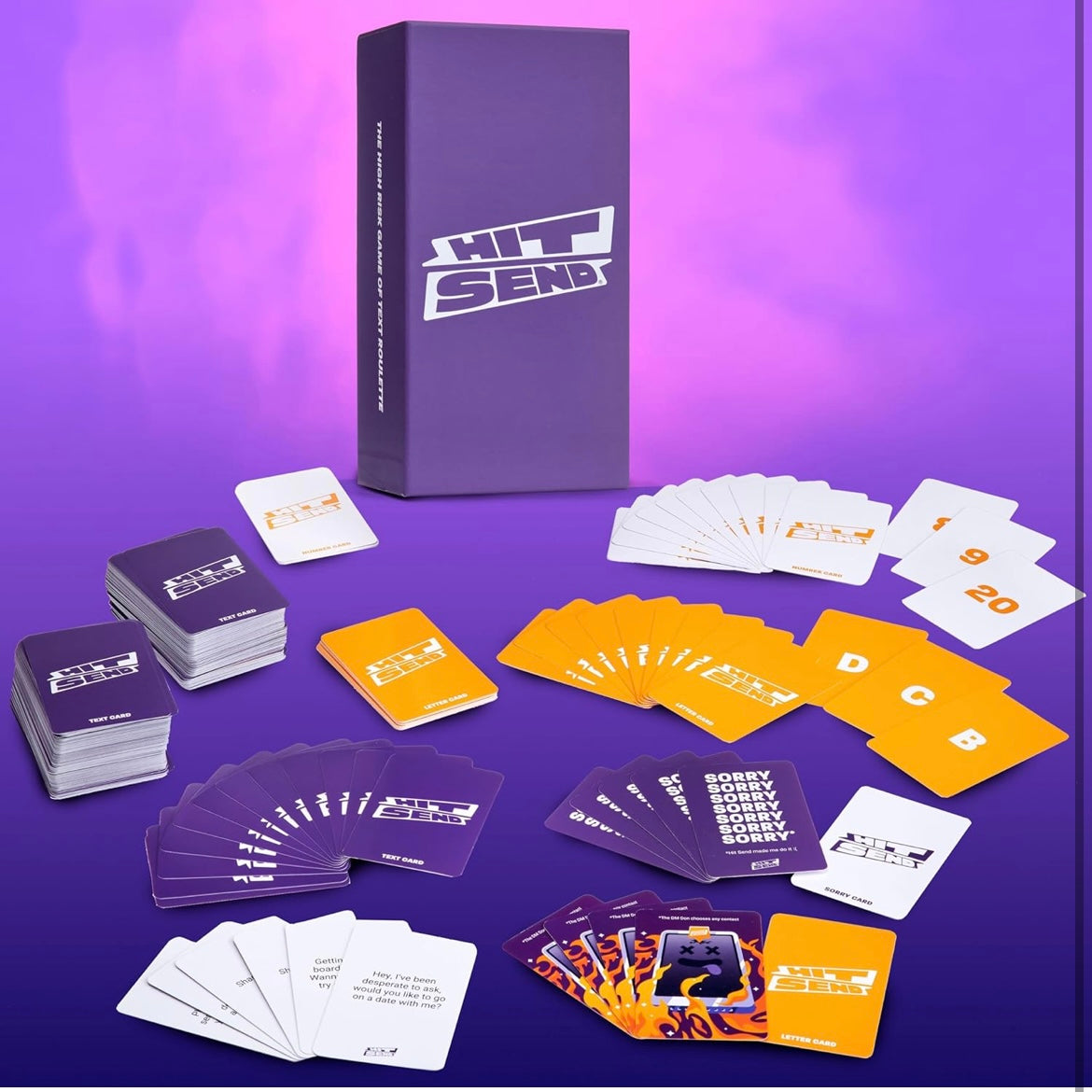 Hit Send Card Game Box Set from KSI & Sidemen, Ultimate Party Game, Challenge Friends with Hilarious Messages, Daring Fun and Unpredictable Outcomes. 300 Cards included