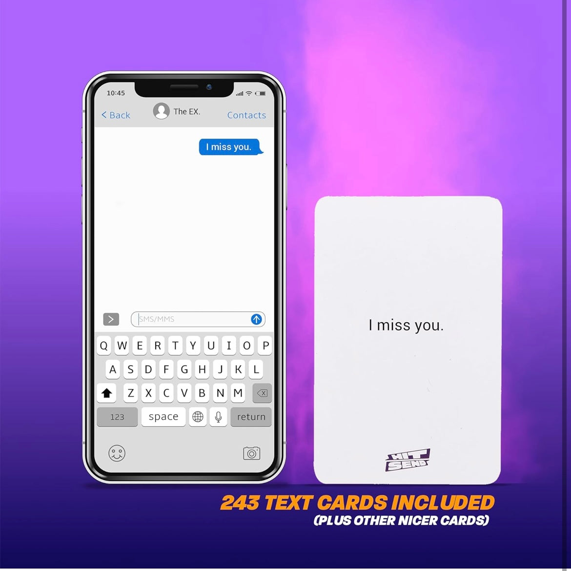 Hit Send Card Game Box Set from KSI & Sidemen, Ultimate Party Game, Challenge Friends with Hilarious Messages, Daring Fun and Unpredictable Outcomes. 300 Cards included