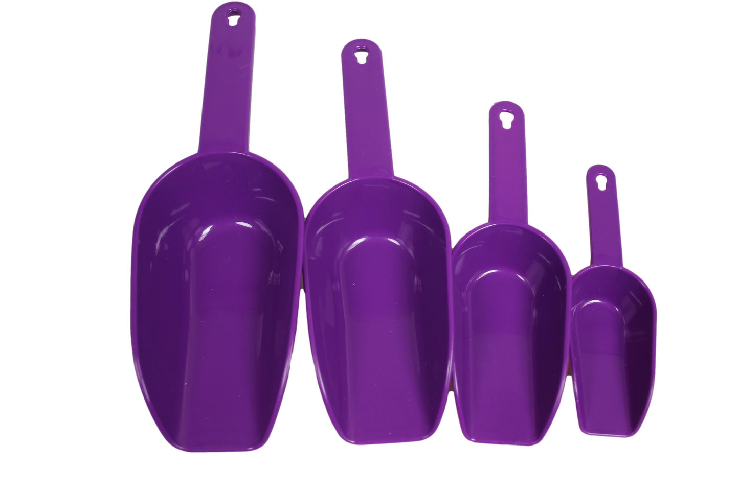 Plastic Dry Food Sweets Candy Scoop Shovel Set of 4 Assorted Colours AK459 A