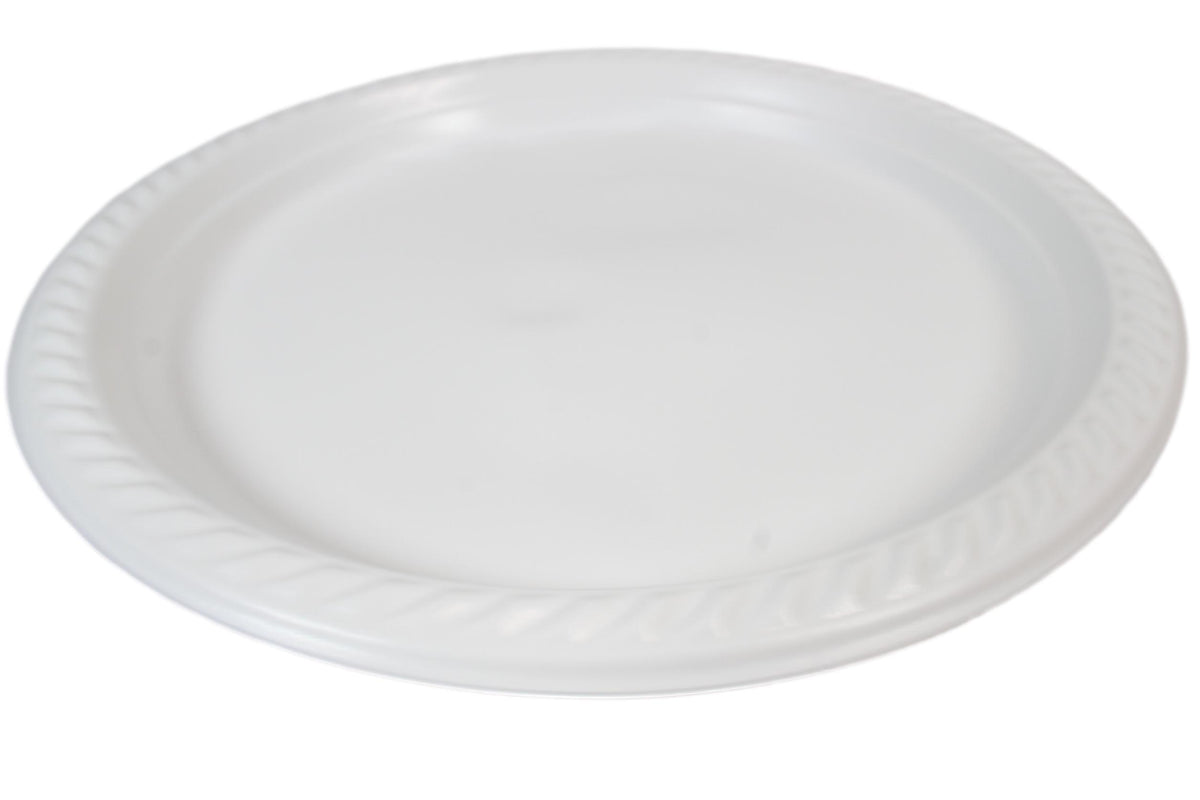 9" Disposable White Plastic Plate Pack Of 100