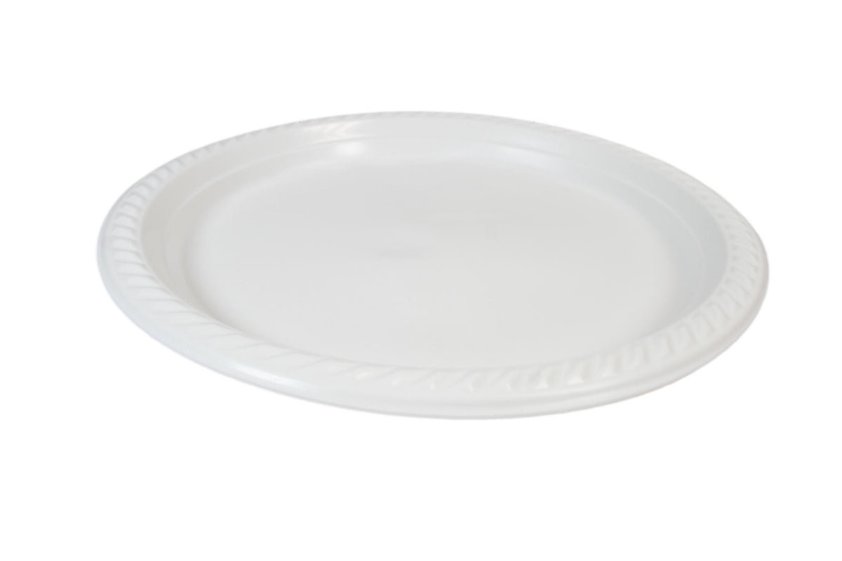 9" Disposable White Plastic Plate Pack Of 100