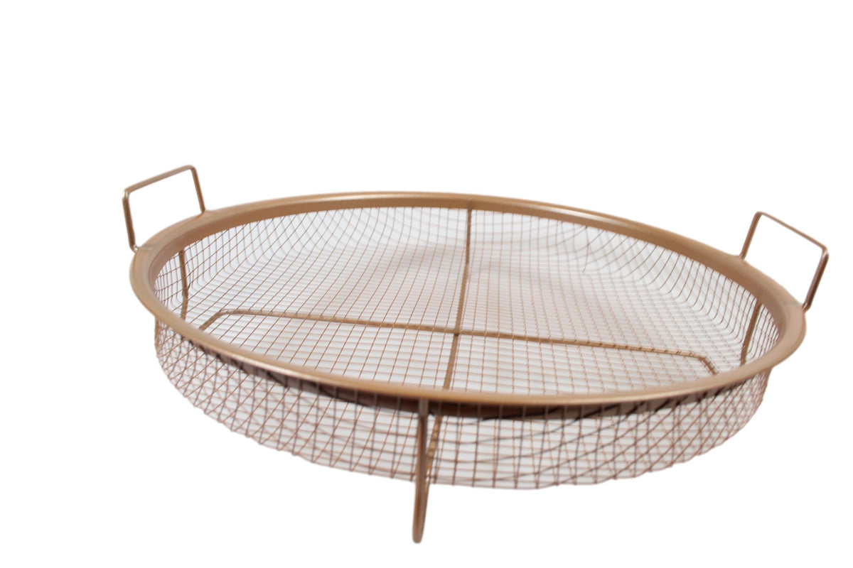Round Copper Crispy Oven Tray Set Of 2