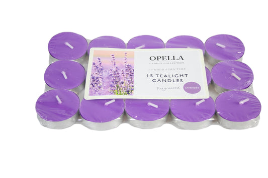 Scented Opella Lavender 12 Tealight Candles 3.5 Hour Burn Time