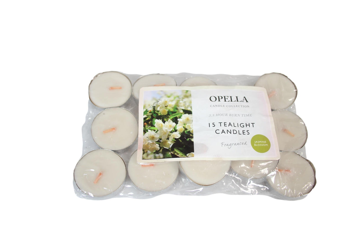 Beautifully Scented Opella Jasmine Blossom 15 Tealight Candles 3.5 Hour Burn Time