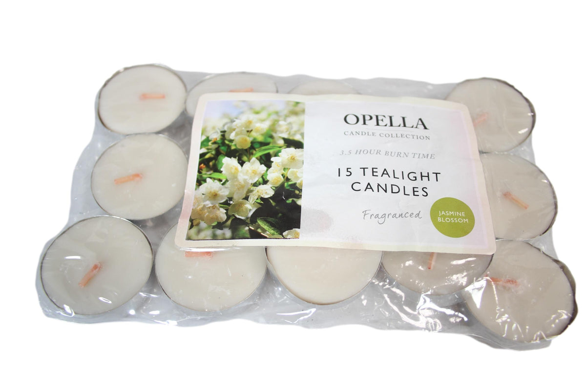 Beautifully Scented Opella Jasmine Blossom 15 Tealight Candles 3.5 Hour Burn Time