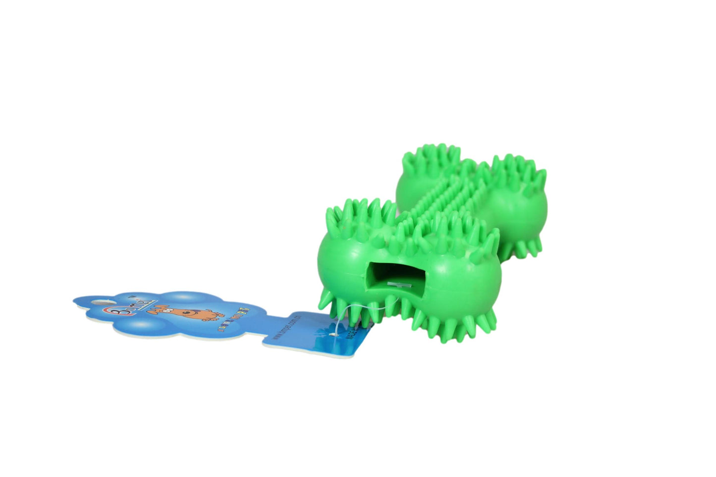 Rubber Spikey Dog Bone Fetching Teething Dog Bone Toy 13 cm Assorted Colours 0062
