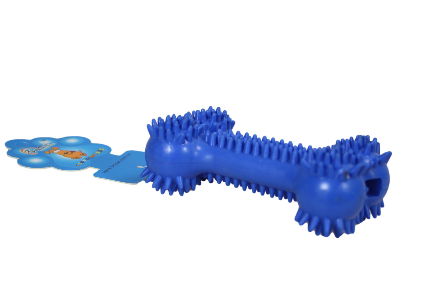 Rubber Spikey Dog Bone Fetching Teething Dog Bone Toy 13 cm Assorted Colours 0062