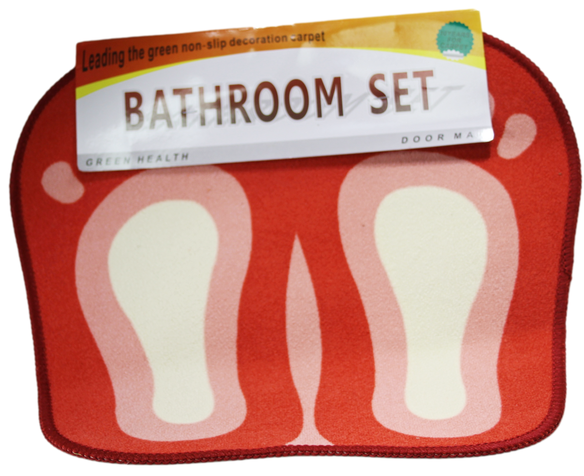 Bathroom Bath / Door Mat With Feet Design 45 X 50Cm Assorted Colours