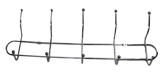 Metal Chrome 5 Hook Coat Hanger
