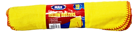 Household Cleaning Yellow Dusters 30 cm Pack of 10 CK1133